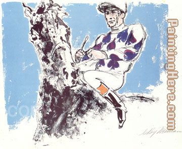 Jockey Suite Spades painting - Leroy Neiman Jockey Suite Spades art painting